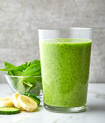 Image showing bowl of green smoothie