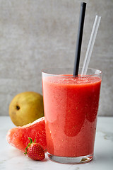 Image showing glass of red smoothie