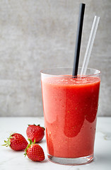 Image showing glass of red smoothie