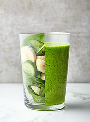 Image showing glass of green smoothie