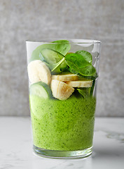 Image showing glass of green smoothie