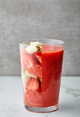 Image showing glass of red smoothie