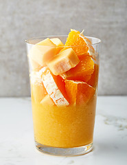 Image showing glass of yellow smoothie