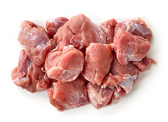Image showing heap of fresh raw meat pieces