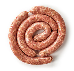 Image showing fresh raw ground meat sausages