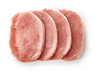 Image showing fresh raw pork chop slices