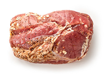 Image showing raw marinated pork tenderloin