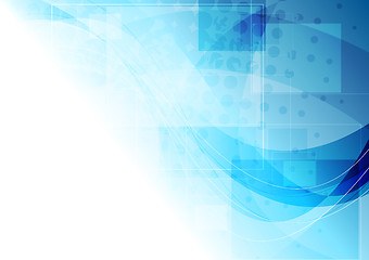 Image showing Tech corporate blue wavy background