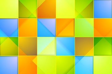 Image showing Colorful abstract tech squares background