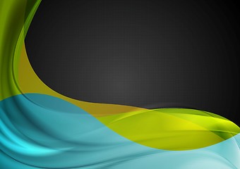 Image showing Abstract smooth colorful waves background