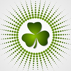 Image showing Green shamrock clover St. Patrick Day