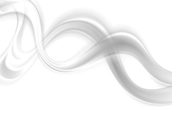 Image showing Abstract smooth blurred grey waves on white background