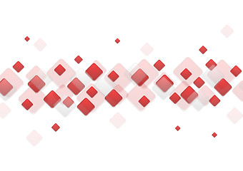 Image showing Red geometric squares on white background