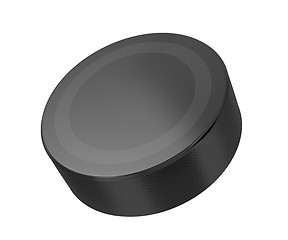 Image showing Hockey puck on white 
