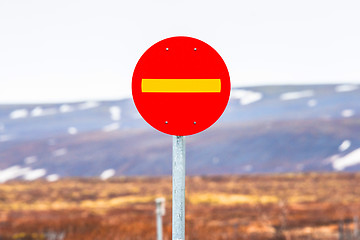 Image showing Stop sign in highland landscape