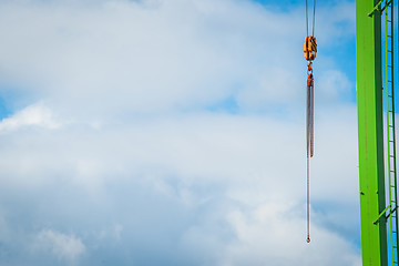 Image showing Crane in blue sky