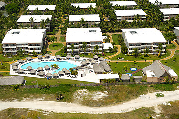 Image showing Hotel resort with swimming pool