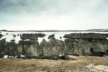 Image showing Ice age scenery with snow on mountains