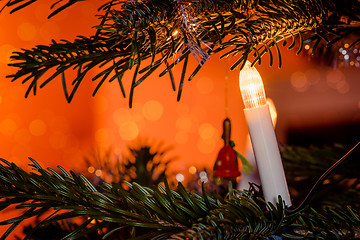 Image showing Christmas lights on a tree