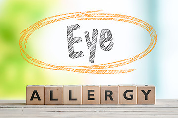 Image showing Eye allergy headline in an indoor environment
