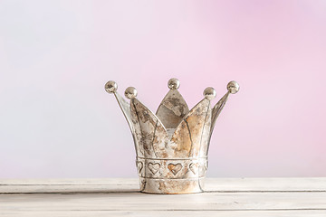 Image showing Royal crown on pink background