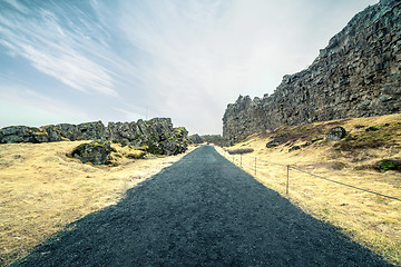 Image showing Trail in the Thingvellir national park