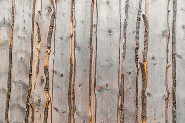 Image showing Raw wood background with planks