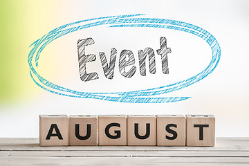 Image showing August event sign on a scene