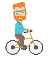 Image showing Man cycling to work.