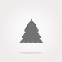 Image showing vector button with christmas tree on it. Web Icon Art. Graphic Icon Drawing