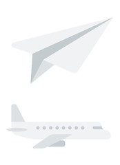 Image showing Passenger airplane and paper plane.