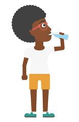 Image showing Woman drinking water.