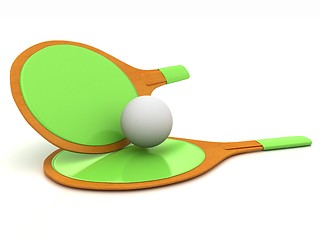 Image showing Rackets for playing table tennis. 3D rendering