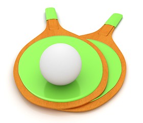 Image showing Rackets for playing table tennis. 3D rendering