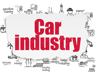 Image showing Manufacuring concept: Car Industry on Torn Paper background