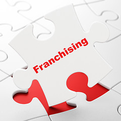 Image showing Business concept: Franchising on puzzle background