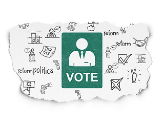 Image showing Politics concept: Ballot on Torn Paper background