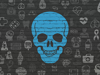 Image showing Healthcare concept: Scull on wall background