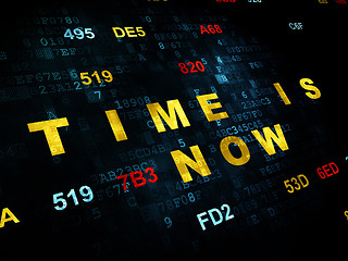 Image showing Time concept: Time is Now on Digital background