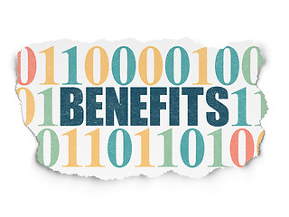 Image showing Business concept: Benefits on Torn Paper background