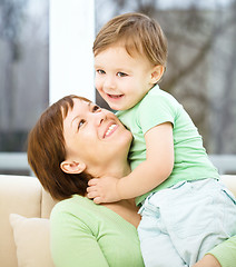 Image showing Mother is having fun with her son