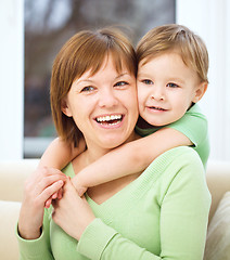 Image showing Mother is having fun with her son