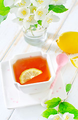 Image showing jasmin tea with lemon