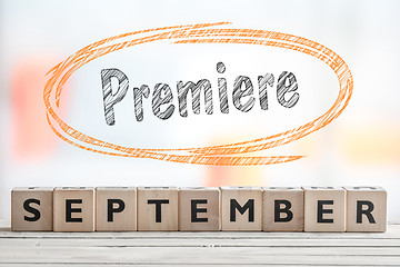 Image showing September premiere event sign