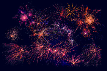 Image showing Fireworks in beautiful colors