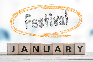 Image showing January festival sign on a table