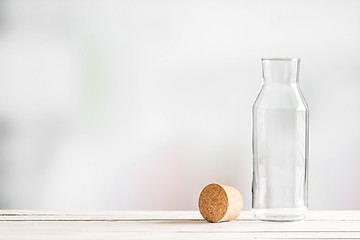 Image showing Glass bottle with a brown cork