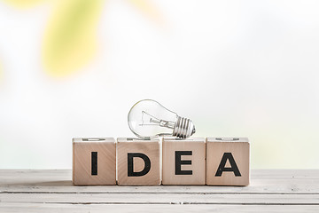Image showing Idea sign with a light bulb