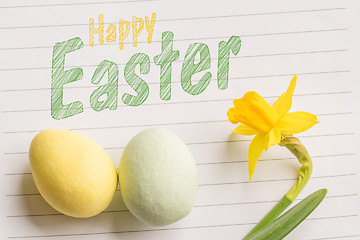 Image showing Happy easter greeting in bright colors