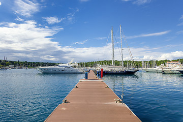 Image showing Beautiful white yachts